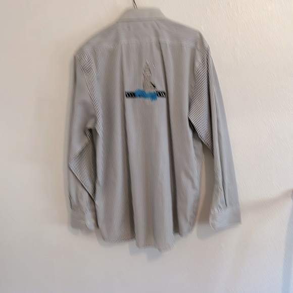 Black and White Striped  Nautical Long Sleeve Blouse With Lighthouse Appliqué  M - Picture 6 of 9